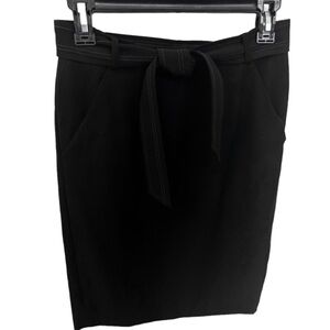 DKNY Black Crepe  Wool Skirt Size 8